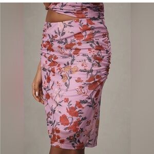 Anthropologie MAEVE Pink Floral Skirt
